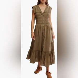 Free People Desert Dazed Sleeveless Dress. Size Large. Color Caiman. NWT